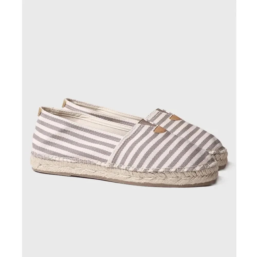 Toni Pons Women's‎ Espadrille Slip On Shoes Taupe cream Striped Casual Size 9